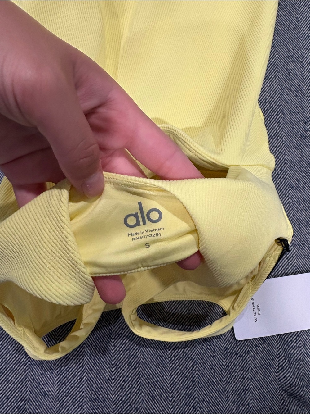 ALO Yoga Yellow Mini Dress with Cutout - Picture 6 of 8